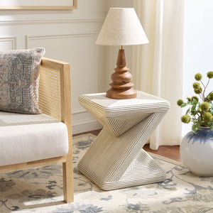 Safavieh Matvey White Wash Accent Table – Versatile Side Table For Small Spaces, Rustic Charm & Modern Design ACC6701A