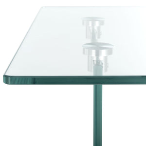 Safavieh Kayley Accent Table - Museum-Inspired Minimalist Design With Crystal-Clear Top And Natural Wood Shelf Glass/Natural Shelf ACC7001A