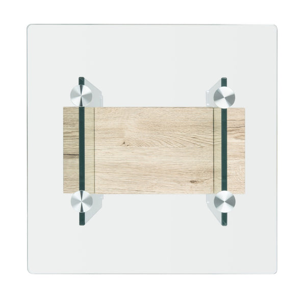 Safavieh Kayley Accent Table - Museum-Inspired Minimalist Design With Crystal-Clear Top And Natural Wood Shelf Glass/Natural Shelf ACC7001A