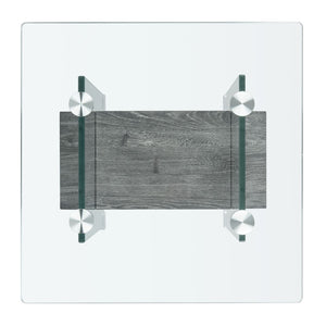 Safavieh Kayley Accent Table - Museum-Inspired Minimalist Design With Crystal-Clear Top And Natural Wood Shelf Glass/Black Oak Shelf ACC7001B