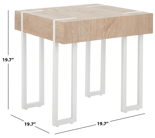 Safavieh Aberton End Table  Natural / White Mdf ACC7002A
