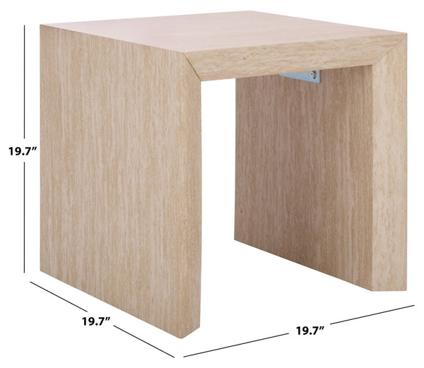 Safavieh Woodrow Accent Table - Versatile Modern Side Table For Living Rooms, Bedrooms, And Home Offices Faux Travertine ACC7006B