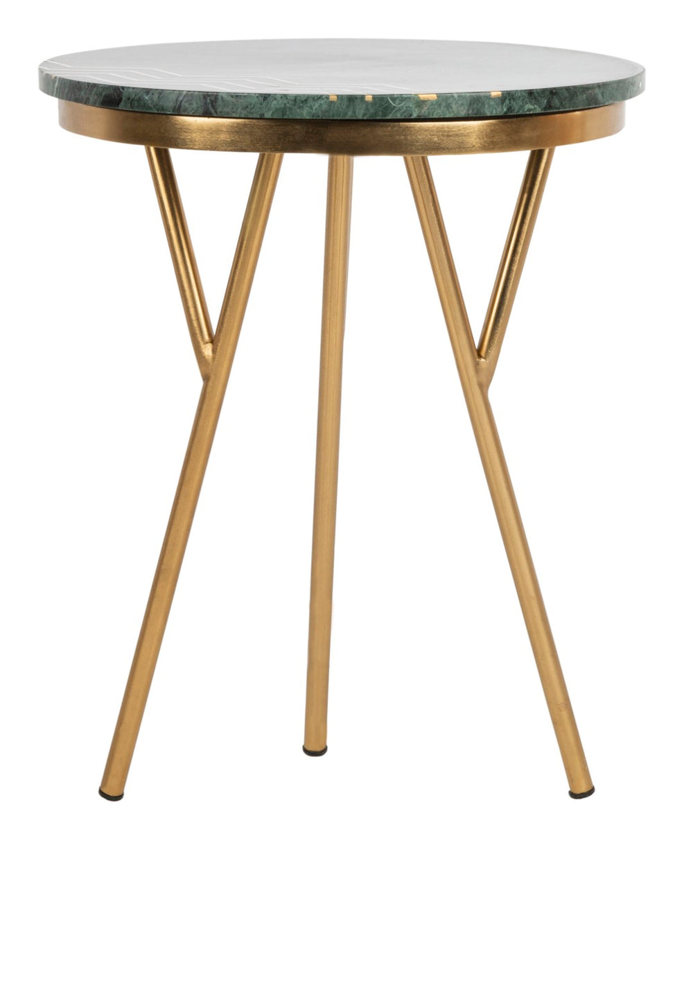 Safavieh Coletta Chic Art Deco Round Marble Accent Table With Brass Base – Stylish, Compact & Versatile Design ACC7201A