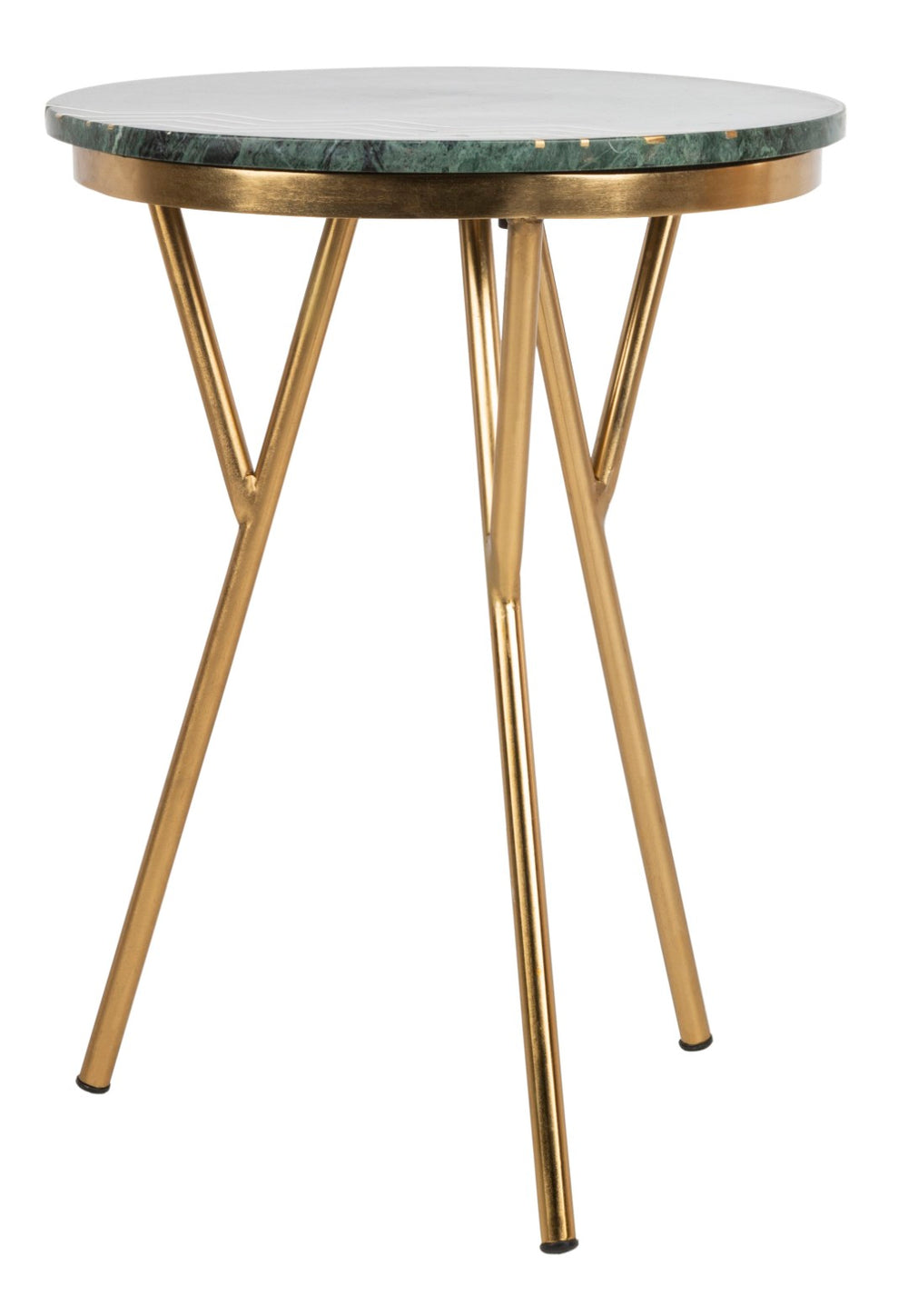Safavieh Coletta Chic Art Deco Round Marble Accent Table With Brass Base – Stylish, Compact & Versatile Design ACC7201A