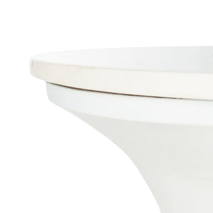 Safavieh Mila Contemporary Pedestal End Table - Elegant Marble Top With Sturdy Metal Base For Modern Living White Marble/White ACC7203B