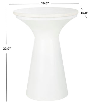 Safavieh Mila Contemporary Pedestal End Table - Elegant Marble Top With Sturdy Metal Base For Modern Living White Marble/White ACC7203B