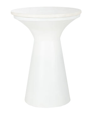 Safavieh Mila Contemporary Pedestal End Table - Elegant Marble Top With Sturdy Metal Base For Modern Living White Marble/White ACC7203B