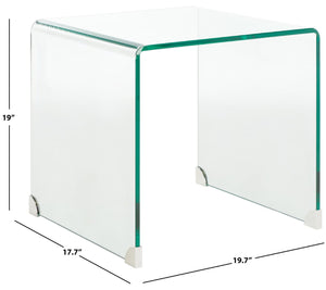 Safavieh Cowan Tempered Glass Side Table  Clear Glass Glass ACC7300A