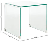 Safavieh Cowan Tempered Glass Side Table  Clear Glass Glass ACC7300A