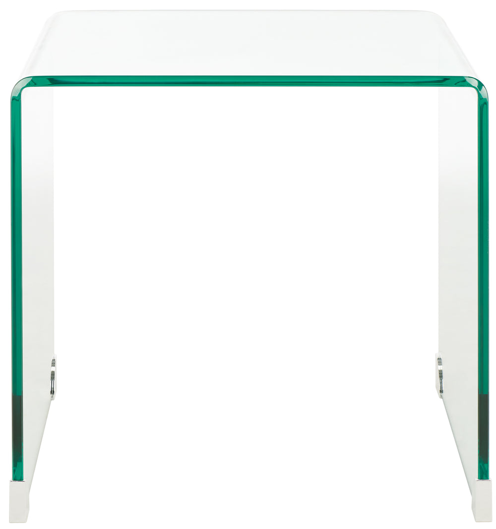 Safavieh Cowan Tempered Glass Side Table  Clear Glass Glass ACC7300A