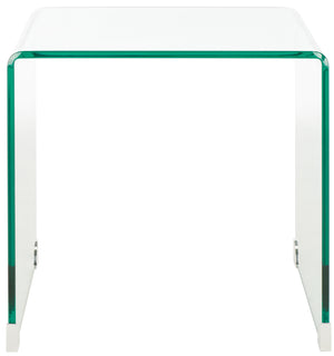 Safavieh Cowan Tempered Glass Side Table  Clear Glass Glass ACC7300A