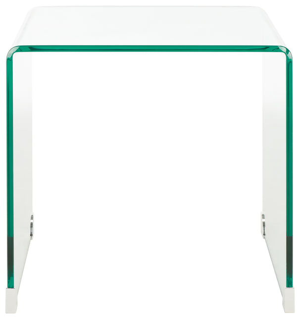 Safavieh Cowan Tempered Glass Side Table  Clear Glass Glass ACC7300A