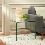 Safavieh Cowan Tempered Glass Side Table  Clear Glass Glass ACC7300A