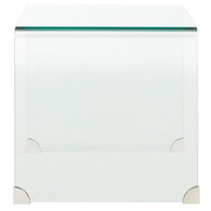 Safavieh Cowan Tempered Glass Side Table  Clear Glass Glass ACC7300A