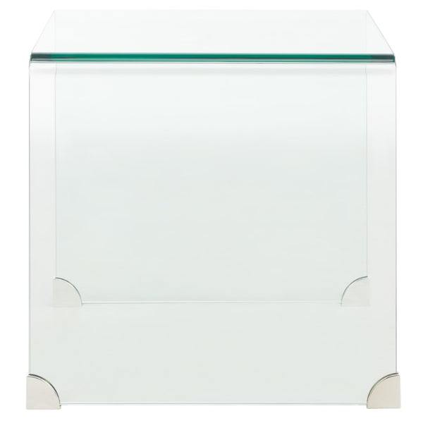 Safavieh Cowan Tempered Glass Side Table  Clear Glass Glass ACC7300A