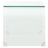 Safavieh Cowan Tempered Glass Side Table  Clear Glass Glass ACC7300A