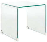 Safavieh Cowan Tempered Glass Side Table  Clear Glass Glass ACC7300A