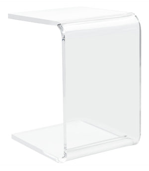 Safavieh Upton Clear Acrylic Side Table - Modern C-Shaped Design For Minimalist Spaces & Versatile Functionality ACC8001A