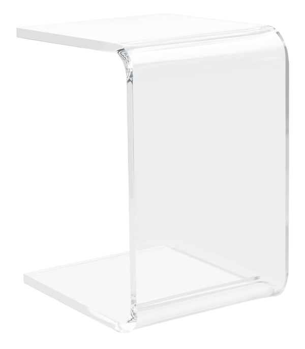 Safavieh Upton Clear Acrylic Side Table - Modern C-Shaped Design For Minimalist Spaces & Versatile Functionality ACC8001A