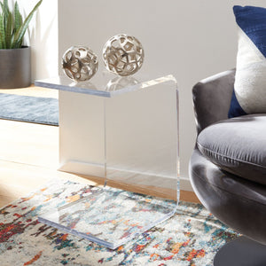 Safavieh Upton Clear Acrylic Side Table - Modern C-Shaped Design For Minimalist Spaces & Versatile Functionality ACC8001A