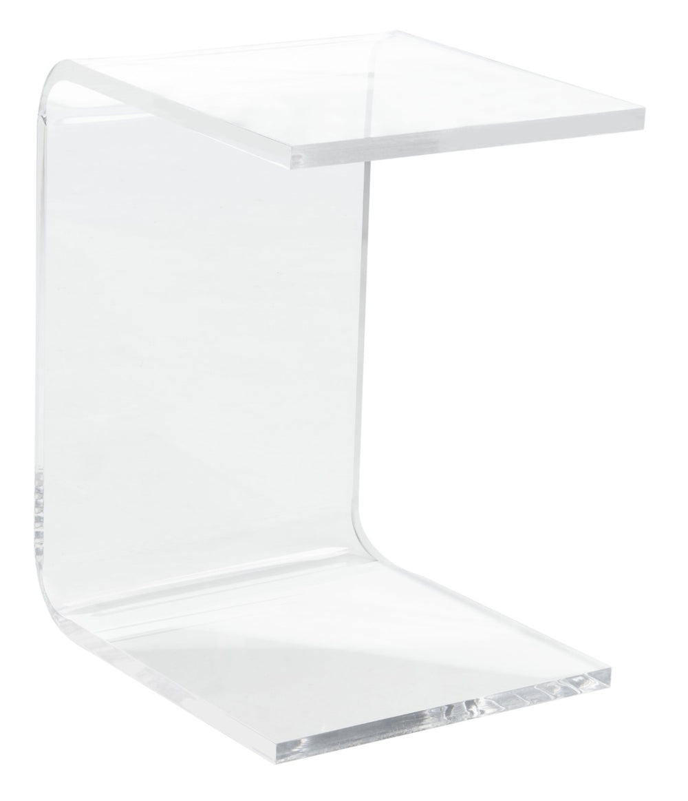 Safavieh Upton Clear Acrylic Side Table - Modern C-Shaped Design For Minimalist Spaces & Versatile Functionality ACC8001A