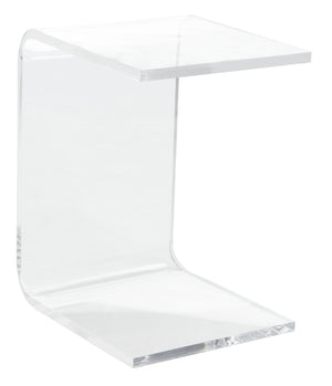 Safavieh Upton Clear Acrylic Side Table - Modern C-Shaped Design For Minimalist Spaces & Versatile Functionality ACC8001A