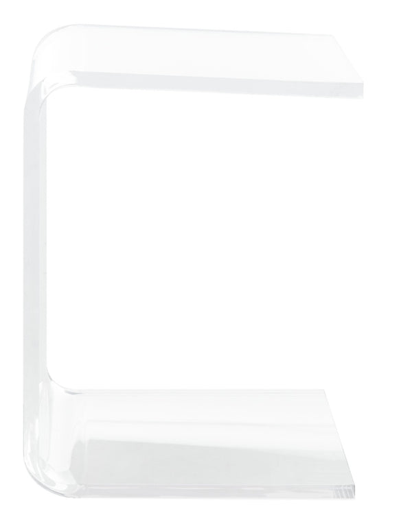 Safavieh Upton Clear Acrylic Side Table - Modern C-Shaped Design For Minimalist Spaces & Versatile Functionality ACC8001A