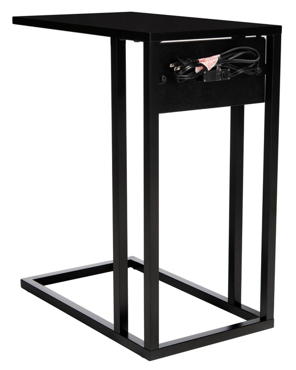 Safavieh Portland Usb Side Table With Charging Ports - Sleek C-Frame Design For Modern Living Spaces ACC8003A
