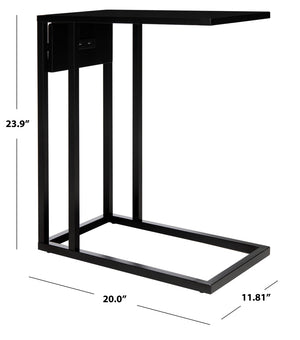 Safavieh Portland Usb Side Table With Charging Ports - Sleek C-Frame Design For Modern Living Spaces ACC8003A