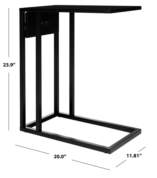 Safavieh Portland Usb Side Table With Charging Ports - Sleek C-Frame Design For Modern Living Spaces ACC8003A