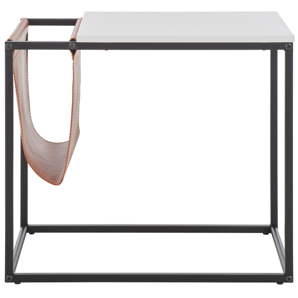 Safavieh Eugenia Side Table White / Brown / Black Mdf ACC8007A