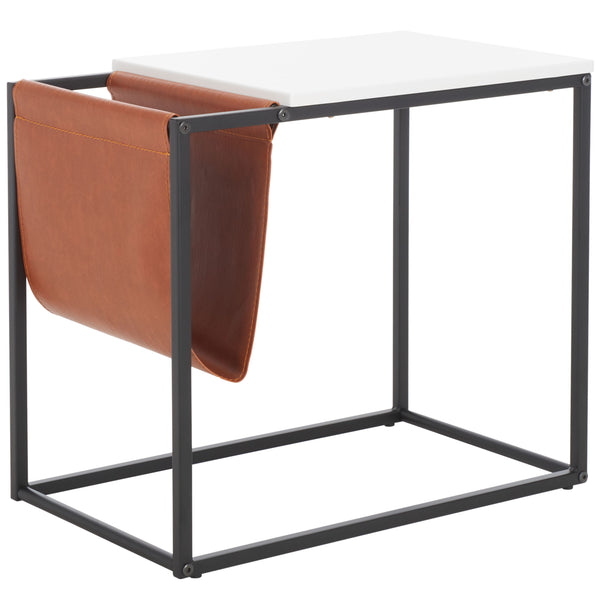 Safavieh Eugenia Side Table White / Brown / Black Mdf ACC8007A