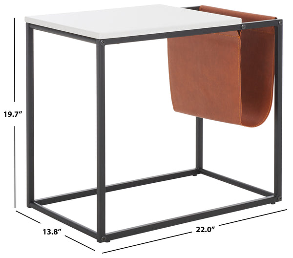 Safavieh Eugenia Side Table White / Brown / Black Mdf ACC8007A