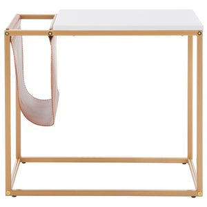 Safavieh Eugenia Side Table White / Brown / Gold  Mdf ACC8007B