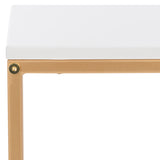Safavieh Eugenia Side Table White / Brown / Gold  Mdf ACC8007B