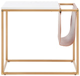 Safavieh Eugenia Side Table White / Brown / Gold  Mdf ACC8007B