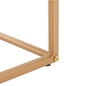 Safavieh Eugenia Side Table White / Brown / Gold  Mdf ACC8007B