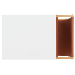 Safavieh Eugenia Side Table White / Brown / Gold  Mdf ACC8007B