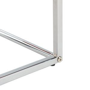 Safavieh Eugenia Side Table White/ Brown / Chrome Mdf ACC8007C