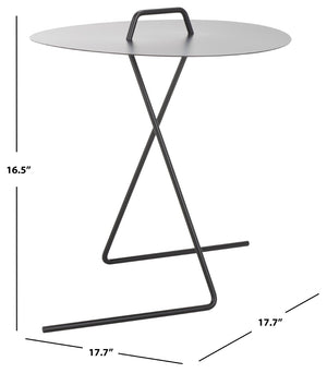 Safavieh Medalia Side Table - Sleek Matte Black Accent Table With Modern Design And Integrated Handle For Versatility ACC8008A