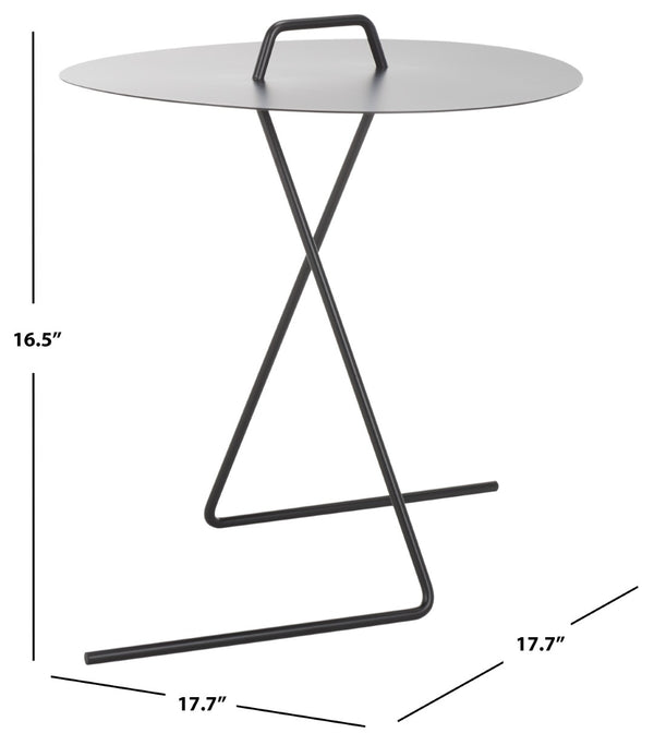 Safavieh Medalia Side Table - Sleek Matte Black Accent Table With Modern Design And Integrated Handle For Versatility ACC8008A