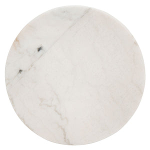 Safavieh Marini Round Marble End Table – Chic Mid-Century Accent With Walnut Base, Perfect For Any Space! ACC8100A