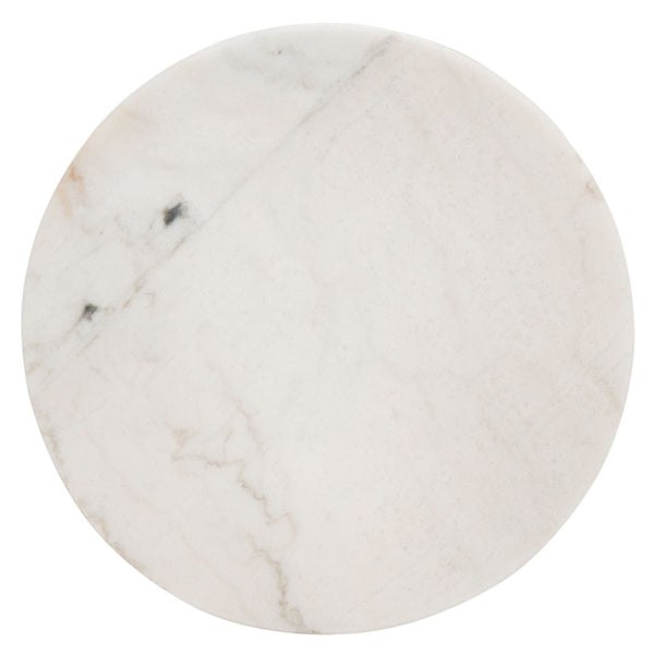 Safavieh Marini Round Marble End Table – Chic Mid-Century Accent With Walnut Base, Perfect For Any Space! ACC8100A
