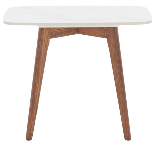Safavieh Karina Rectangular End Table - Modern Faux-Marble Top With Walnut Legs For Stylish Living Spaces ACC8101A