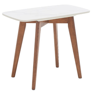 Safavieh Karina Rectangular End Table - Modern Faux-Marble Top With Walnut Legs For Stylish Living Spaces ACC8101A