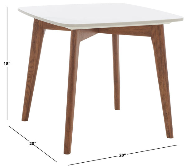Safavieh Karina Square End Table - Modern White Faux-Marble Top With Tapered Oak Legs For Chic Living Spaces ACC8102A