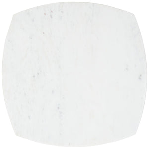 Safavieh Lara Marble Side Table - Elegant White Marble Top With Acacia Wood Legs For Modern Farmhouse Style ACC9000B