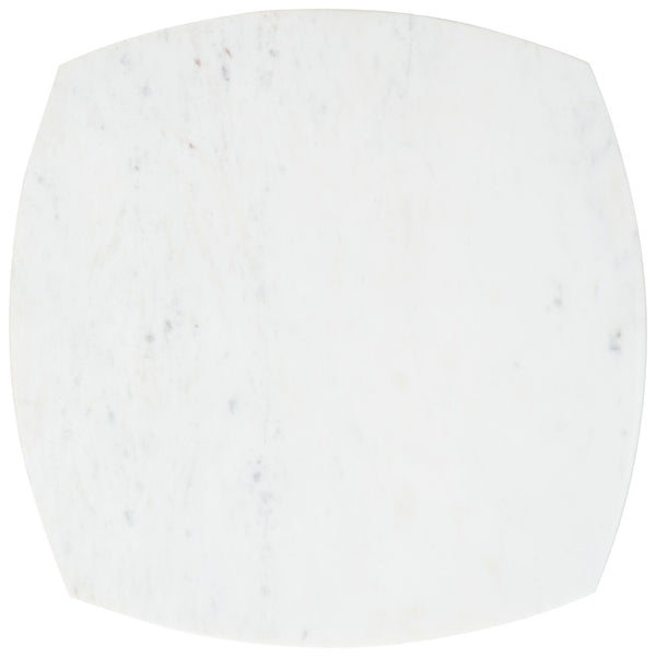 Safavieh Lara Marble Side Table - Elegant White Marble Top With Acacia Wood Legs For Modern Farmhouse Style ACC9000B