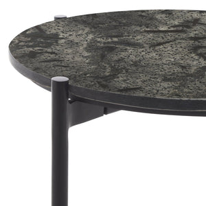 Safavieh Pratt Round Side Table – Elegant Black Marble Accent Table For Modern Living Spaces & Décor ACC9001A
