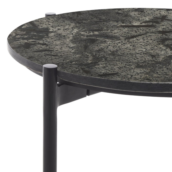 Safavieh Pratt Round Side Table – Elegant Black Marble Accent Table For Modern Living Spaces & Décor ACC9001A